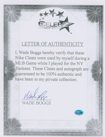 Lot #1359 Wade Boggs: The career .328 hitter?s well-worn Yankees cleats - Image 2