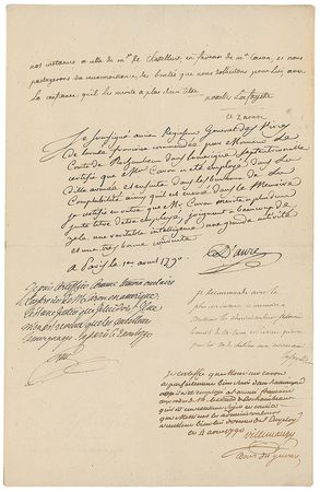 Lot #356 Marquis de Lafayette: Lafayette recommends a French soldier who fought in the American Revolution - Image 3