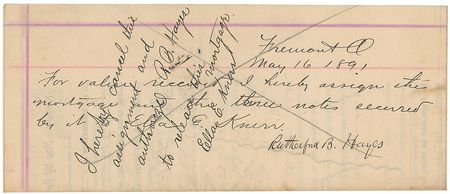 Lot #38 Rutherford B. Hayes Signed Document - Image 1