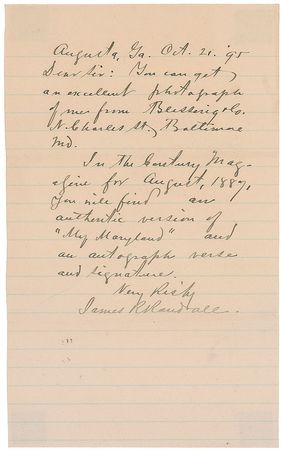 Lot #548 James R. Randall - Image 1