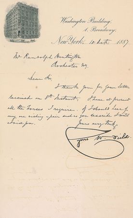 Lot #321 Cyrus W. Field Endorsement - Image 1