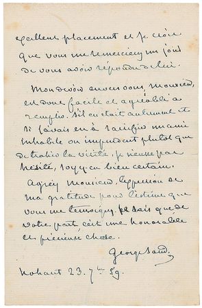 Lot #556 George Sand: “He is a superior man beneath the rough exterior of a poor peasant” - Image 3