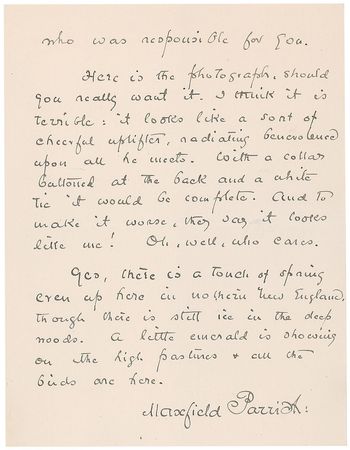 Lot #542 Maxfield Parrish: “The only interesting existence would be to have been found on a doorstep” - Image 3