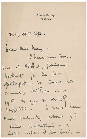 Lot #498 Philip Burne-Jones Handwritten Letter Signed - Image 1