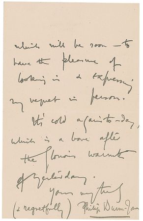 Lot #498 Philip Burne-Jones Handwritten Letter Signed - Image 2