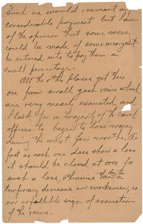 Lot #68 Herbert Hoover: Rare letter while gold mining in China: “The natives work some veins there—but the natives demand some compensation” - Image 3
