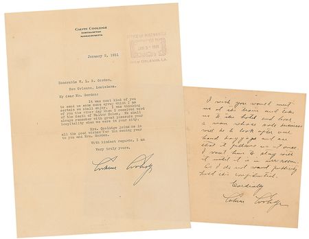 Lot #65 Calvin Coolidge Letters - Image 1