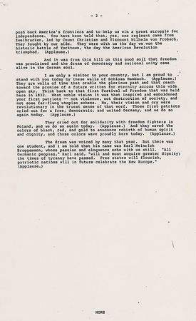 Lot #104 Ronald Reagan: Finishing his historic state visit, Reagan criticizes Communist Europe, singling out Russia as “cousins on the other side of the wall” - Image 3