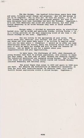 Lot #104 Ronald Reagan: Finishing his historic state visit, Reagan criticizes Communist Europe, singling out Russia as “cousins on the other side of the wall” - Image 4