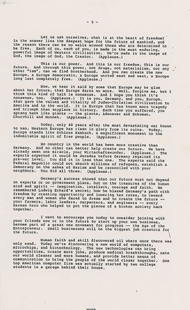 Lot #104 Ronald Reagan: Finishing his historic state visit, Reagan criticizes Communist Europe, singling out Russia as “cousins on the other side of the wall” - Image 6