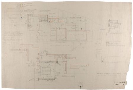 Lot #575 Frank Lloyd Wright: Extremely rare working developmental plans to his architectural triumph, Fallingwater - Image 1