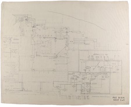 Lot #575 Frank Lloyd Wright: Extremely rare working developmental plans to his architectural triumph, Fallingwater - Image 2