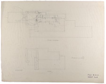 Lot #575 Frank Lloyd Wright: Extremely rare working developmental plans to his architectural triumph, Fallingwater - Image 3