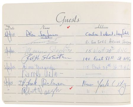 Lot #792 Celebrities: Impressive guest book signed by well over 100 celebrities, including rarities such as Jayne Mansfield and Sam Cooke - Image 3
