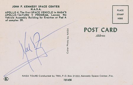Lot #405 Neil Armstrong Postcard - Image 1