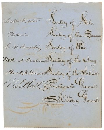 Lot #20 Millard Fillmore and Cabinet Signature - Image 2