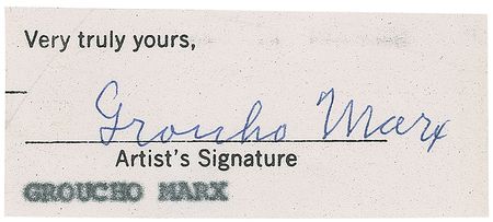 Lot #893 Groucho Marx Signature - Image 1