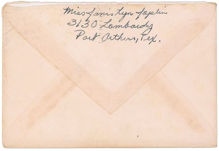 Lot #675 Janis Joplin: Recuperating in Texas, “Miss Janis Lyn Joplin” writes to her boyfriend in the summer of ’65 - Image 2