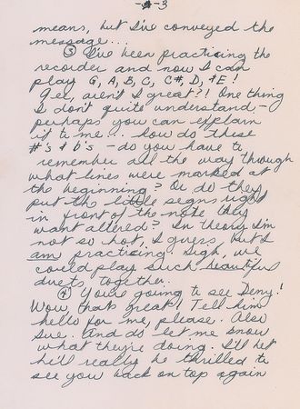 Lot #676 Janis Joplin: “I’ve been practising the recorder and now I can play G, A, B, C, C#, D & E! Gee, aren’t I great!” - Image 4