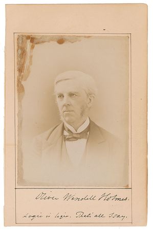 Lot #527 Oliver Wendell Holmes and John Greenleaf Whittier Signed Photographs - Image 1