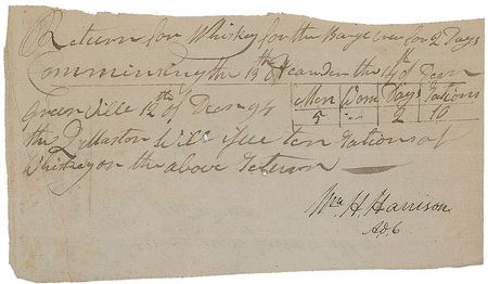 Lot #17 William Henry Harrison: Approving whiskey