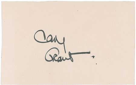 Lot #877 Cary Grant Signature - Image 1