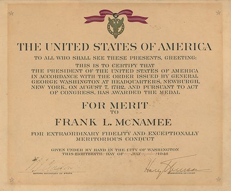 Lot #79 Harry S. Truman: Medal for Merit and citation presented to a vital member of the president’s War Manpower Commission - Image 2
