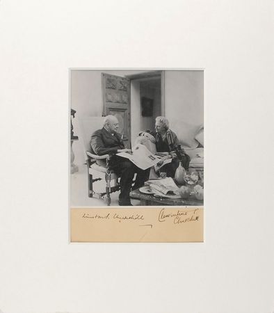 Lot #154 Winston and Clementine Churchill: Adorable pose on the occasion of their 50th anniversary - Image 2