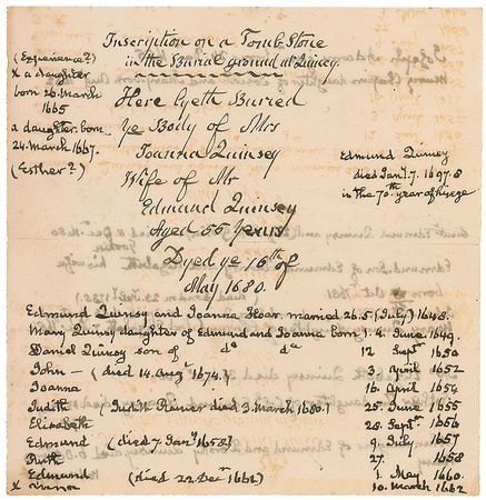 Lot #12 John Quincy Adams: Adams traces his