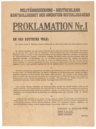 Lot #83 Dwight D. Eisenhower: General Eisenhower takes control of Germany: ?We come as conquerors, but not as oppressors? - Image 2