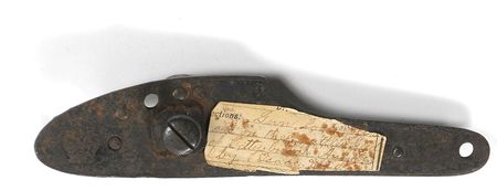 Lot #350 Gettysburg: Enfield Pattern 1853 rifle-musket lockplate “picked up on the battlefield of Gettysburgh Aug. 1863” - Image 2