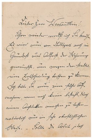 Lot #440 Graf Ferdinand von Zeppelin Handwritten Letter Signed - Image 1