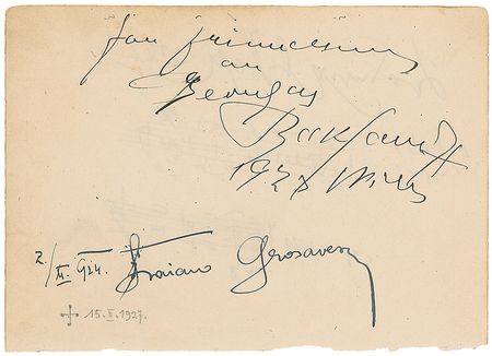 Lot #613 Erich Wolfgang Korngold: Penning a quote from his opera ‘Violanta,’ composed at the young age of 17 - Image 2