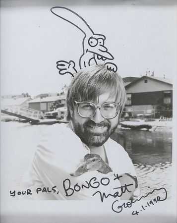 Lot #594 Matt Groening Signed Photograph - Image 1