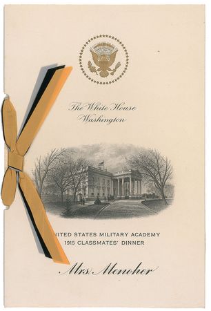 Lot #84 Dwight and Mamie Eisenhower: Menu from Ike’s White House dinner honoring his impressive West Point class - Image 2
