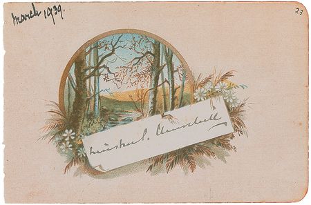 Lot #155 Winston Churchill and Neville Chamberlain Signatures - Image 1