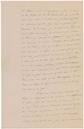 Lot #228 Edouard Rene de Laboulaye: The Frenchman behind the Statue of Liberty writes on Bartholdi?s first scouting trip overseas: ?He is a very gallant man and an artist with a lot of talents; I truly wish that his project can succeed in America? - Image 2