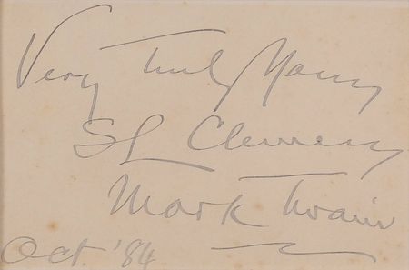 Lot #505 Samuel L. Clemens: Nicely signed with his given name and pseudonym - Image 2