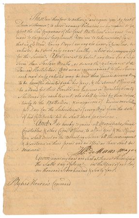 Lot #171 John Philip de Haas: Raising 1,000 men for “such offensive operations as shall be carried on the ensuing Campaign against our Indian Enemies” - Image 2