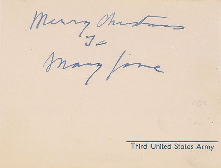 Lot #364 George S. Patton: One-of-a-kind Third US Army Christmas card and patch sent by its legendary leader - Image 1