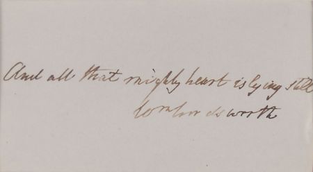 Lot #573 William Wordsworth: “And all that mighty heart is lying still” - Image 1