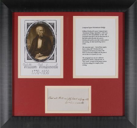 Lot #573 William Wordsworth: “And all that mighty heart is lying still” - Image 2