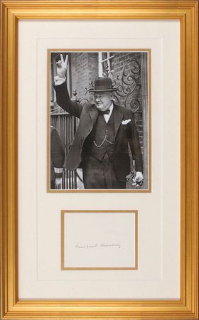 Lot #156 Winston Churchill: Pristine signature of Britain’s iconic leader - Image 1