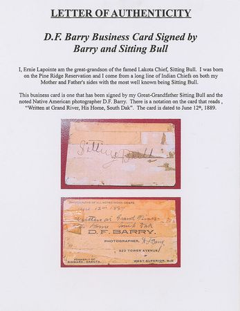 Lot #282 Sitting Bull: Desirable Sitting Bull with remarkable documentation from an ancestor - Image 4