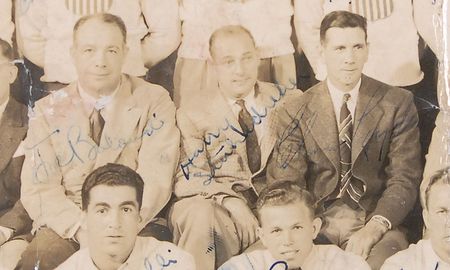 Lot #928 College Football All-Stars: 1939: 1939 College All-Stars signed by over 70, featuring some of football’s rarest: Davey O’Brien, Waddy Young, Harry Stuhldreher, and Elmer Layden - Image 3