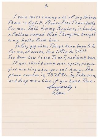 Lot #352 Ben Webster - Image 2