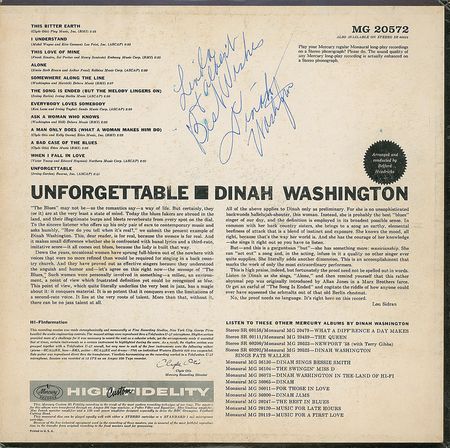 Lot #349 Dinah Washington - Image 1