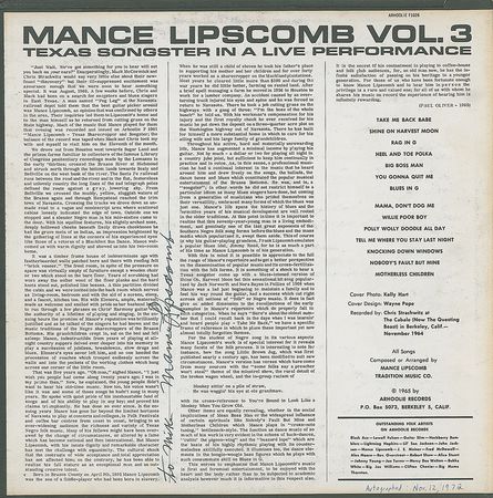 Lot #346 Mance Lipscomb - Image 1