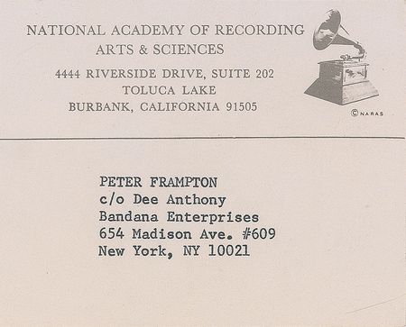 Lot #875 Peter Frampton: 1976 Grammy Nomination - Image 2