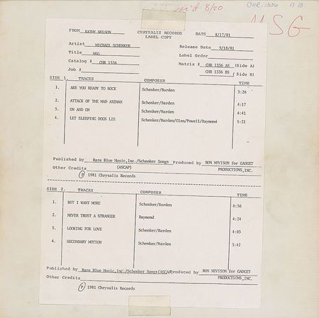 Lot #834 Michael Schenker Group: MSG - Image 3